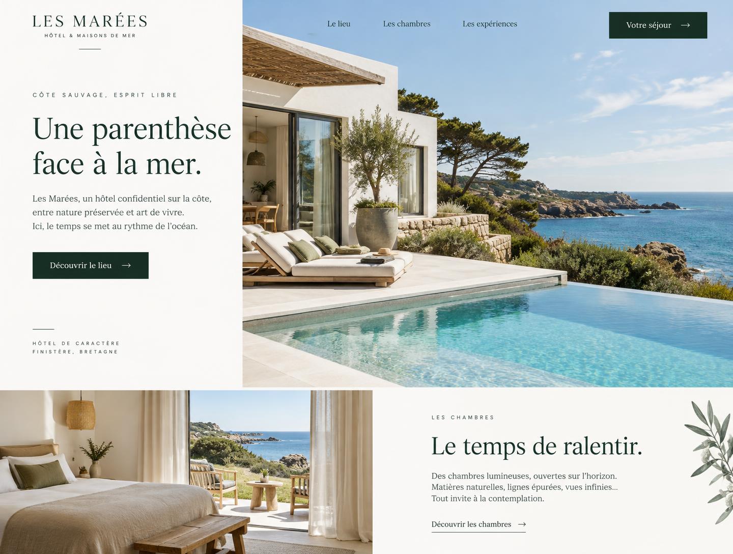 Concept de site web pour Les Marées